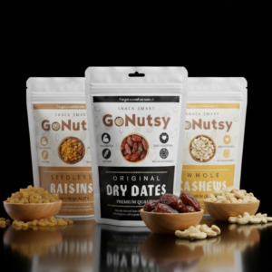 GoNutsy Premium Dry Fruit Combo Pack – Cashew, Dry Dates & Raisins
