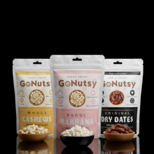 GoNutsy Premium Wholesome Trio – Whole Cashews, Phool Makhana & Dry Dates
